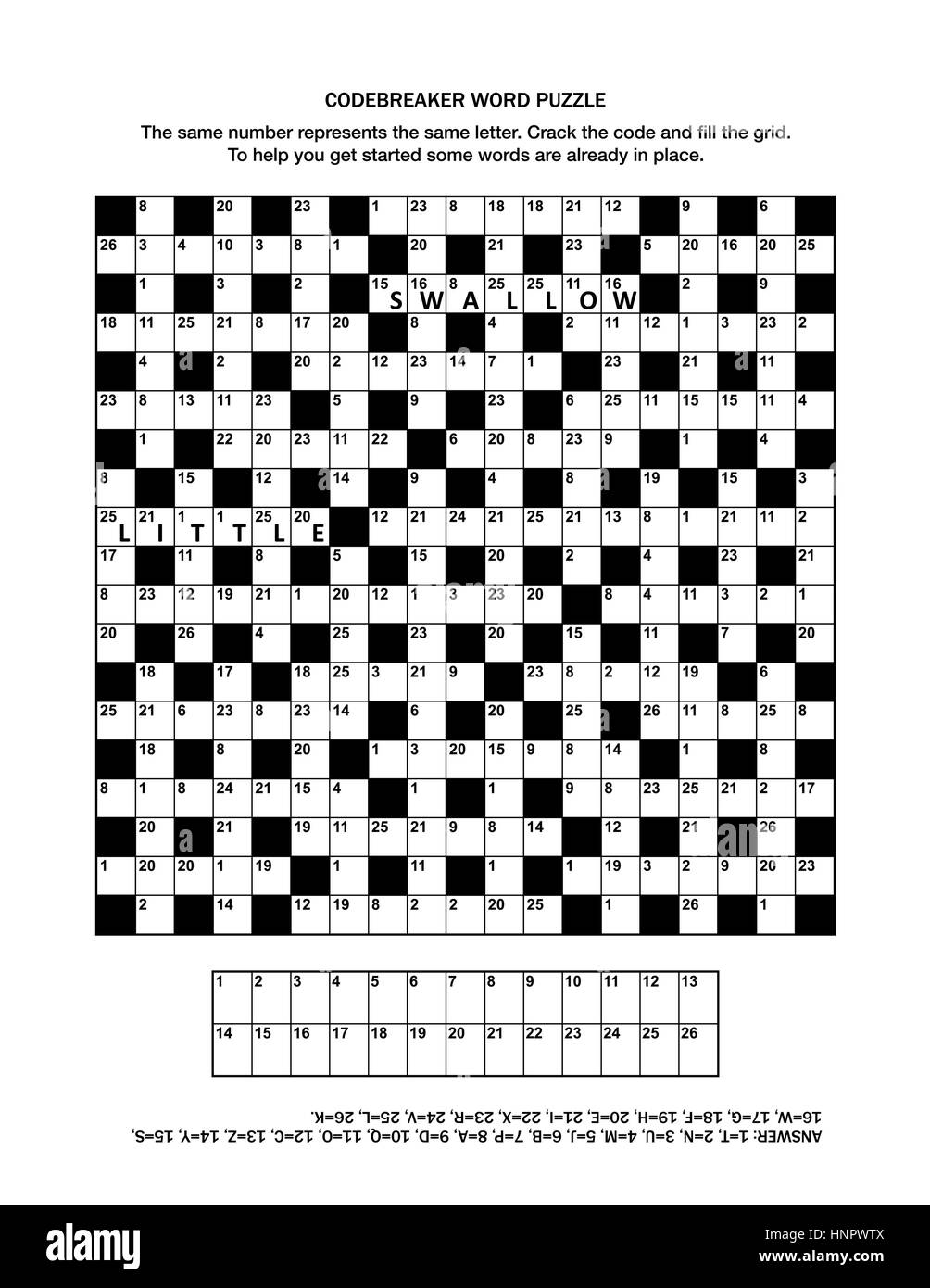 Page puzzle avec codebreaker (ou mot code, ou code cracker) jeu de mots. réponse inclus. Illustration de Vecteur