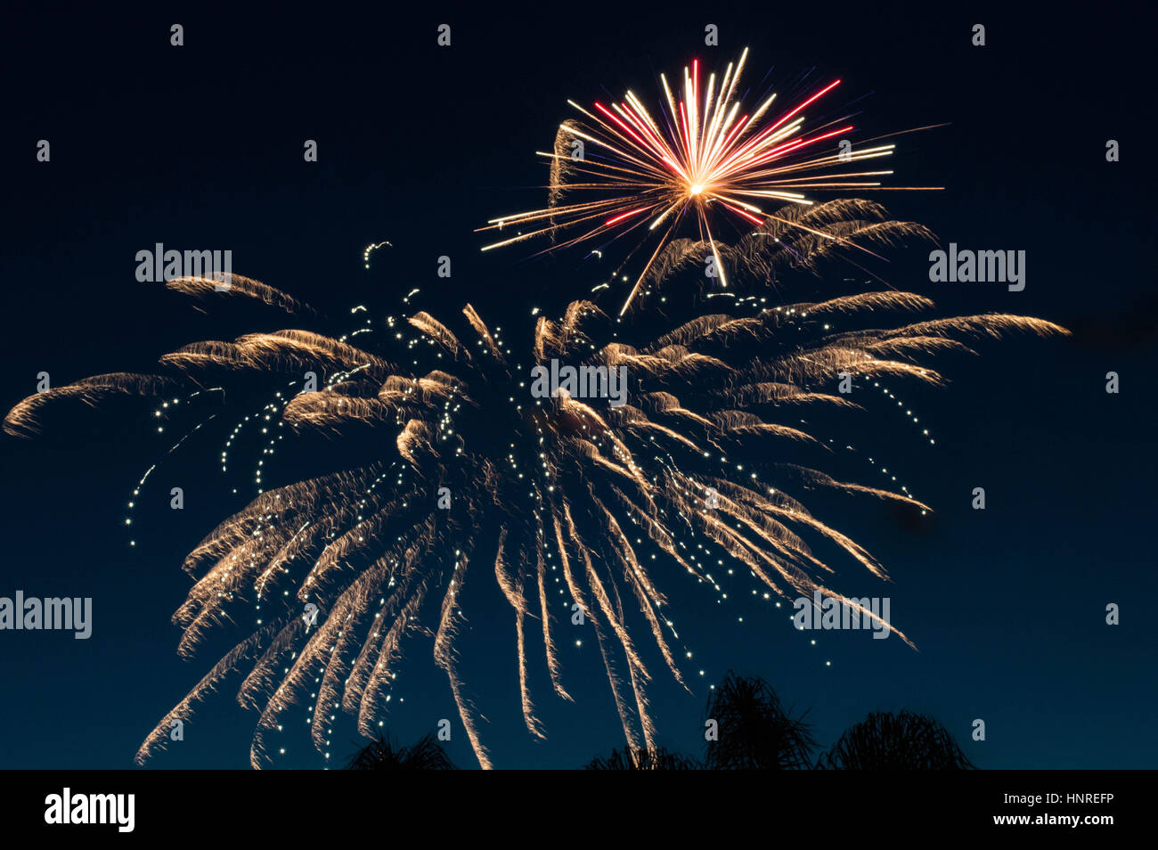 Feu d'artifice juillet 4e Banque D'Images