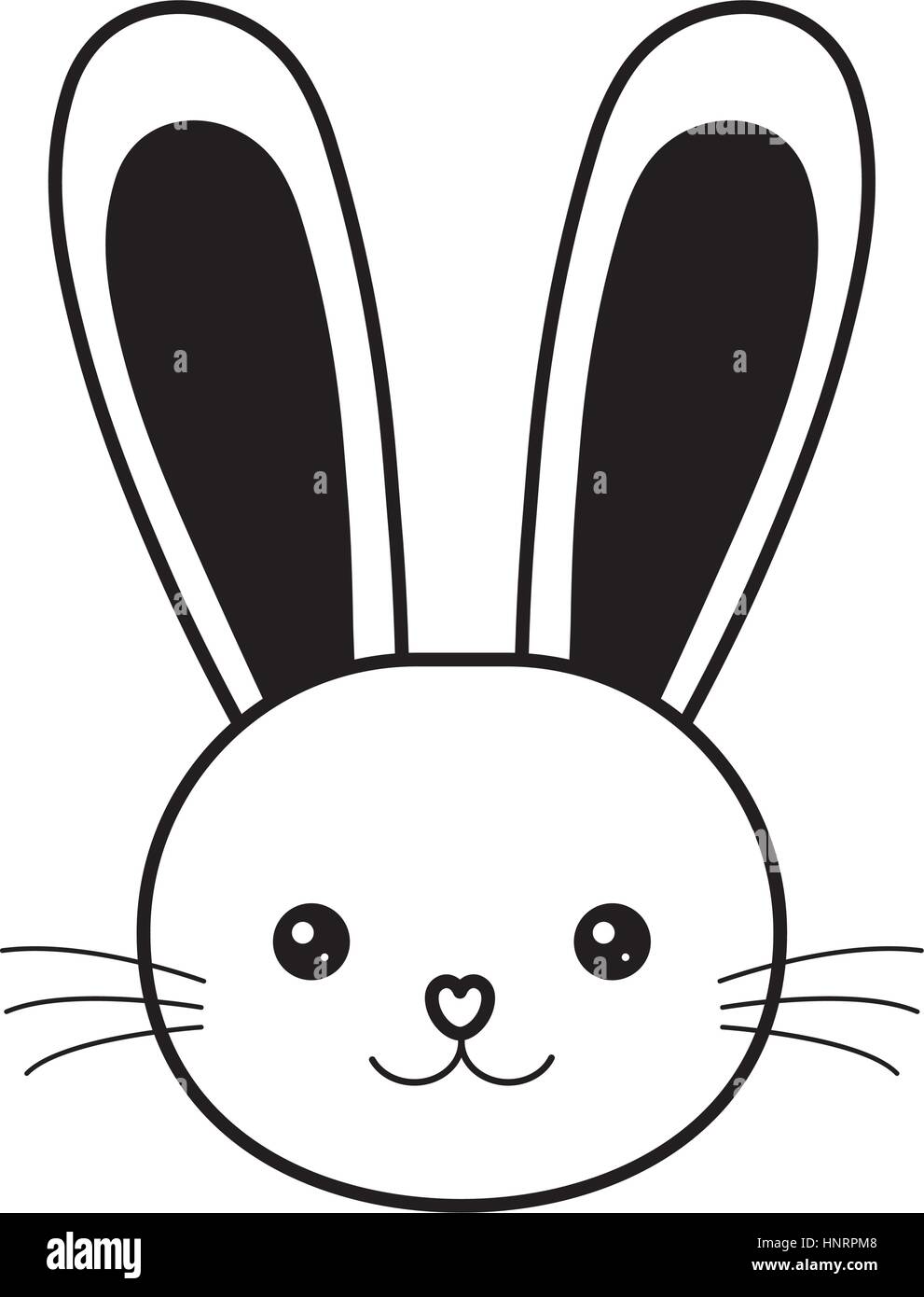 Lapin De Paques Face Ligne Animal Moustaches Vector Illustration Eps 10 Image Vectorielle Stock Alamy