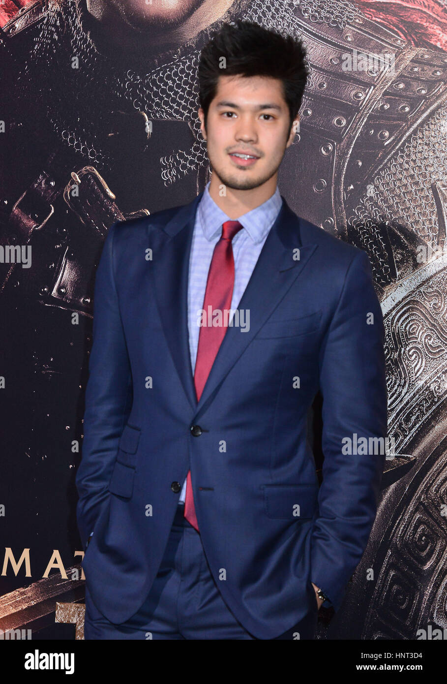 Los Angeles, Californie, USA. 15 février 2017. Ross Butler 110 arrivant à la Grande Muraille Première au Chinese Theatre à Los Angeles. Le 15 février 2017. Credit : Tsuni / USA/Alamy Live News Banque D'Images