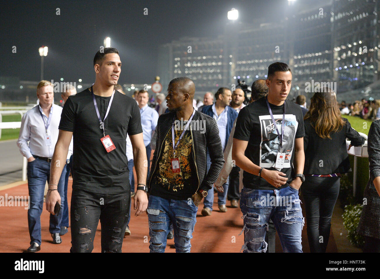 Everton FC joueurs à Meydan Banque D'Images