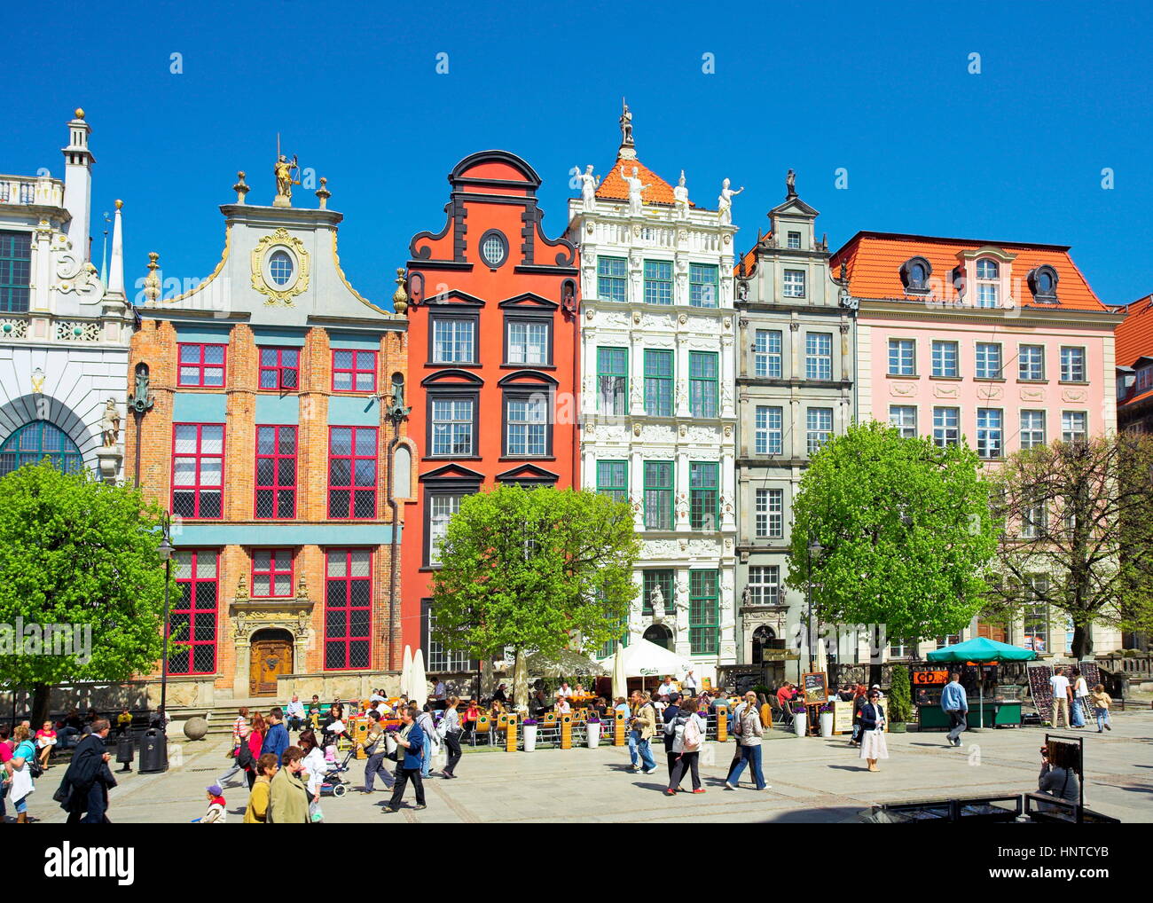 Place du marché depuis longtemps, la vieille ville de Gdansk, Pologne, Europe Banque D'Images