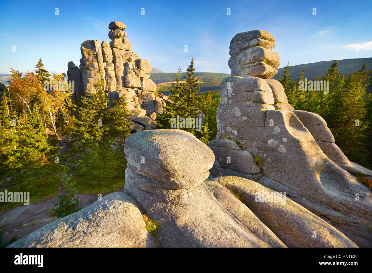 Pologne - Parc National des Montagnes de Karkonosze, Pologne, Europe Banque D'Images