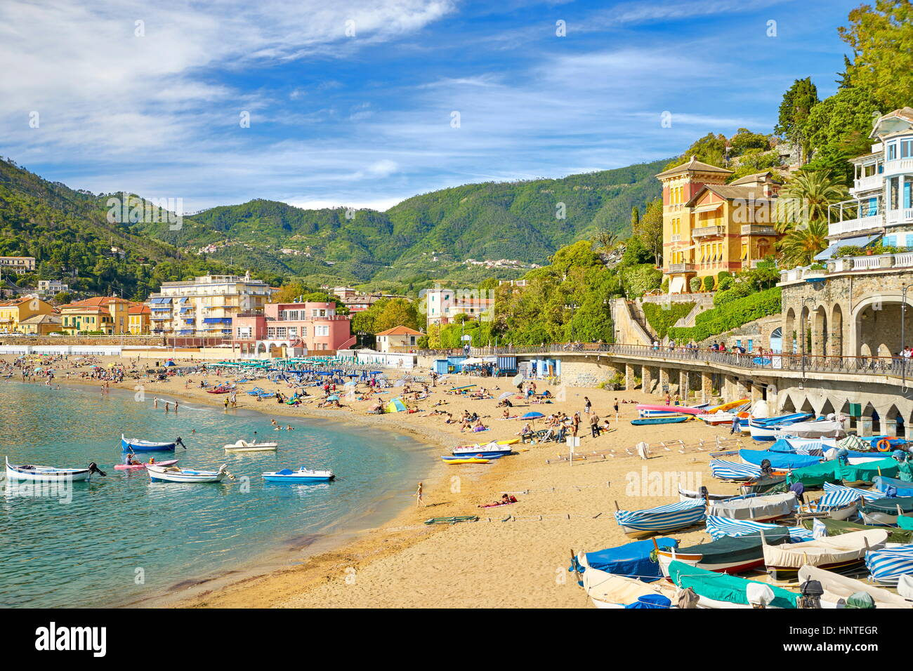 La plage de Levanto, ligurie, italie Banque D'Images