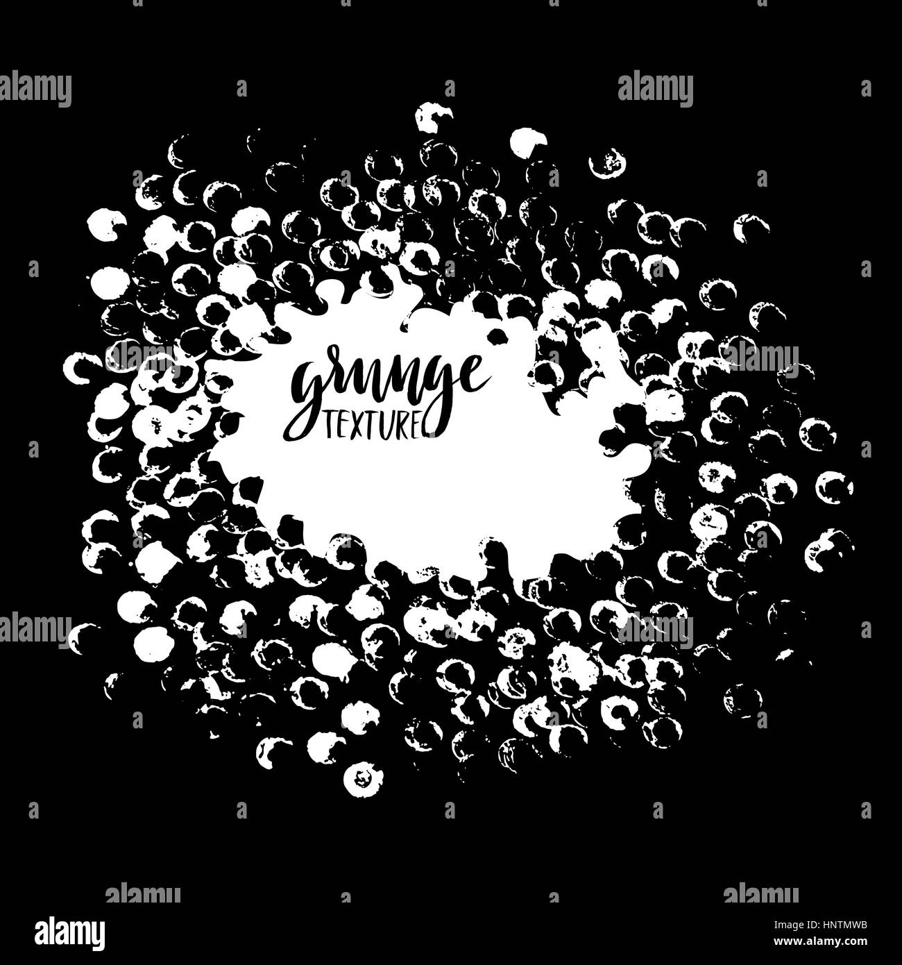 Points ronde stamp Châssis à vide de l'espace pour votre texte. Forme du cercle. Texture Grunge Illustration de Vecteur