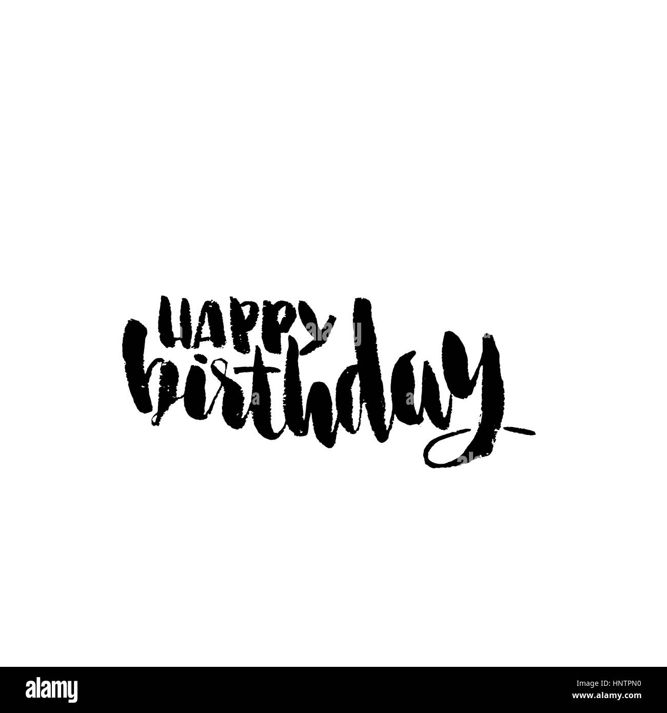 Joyeux anniversaire lettrage pour invitation et carte de souhaits, estampes et affiches. L'inscription à la main, design calligraphique. Vector illustration. Illustration de Vecteur