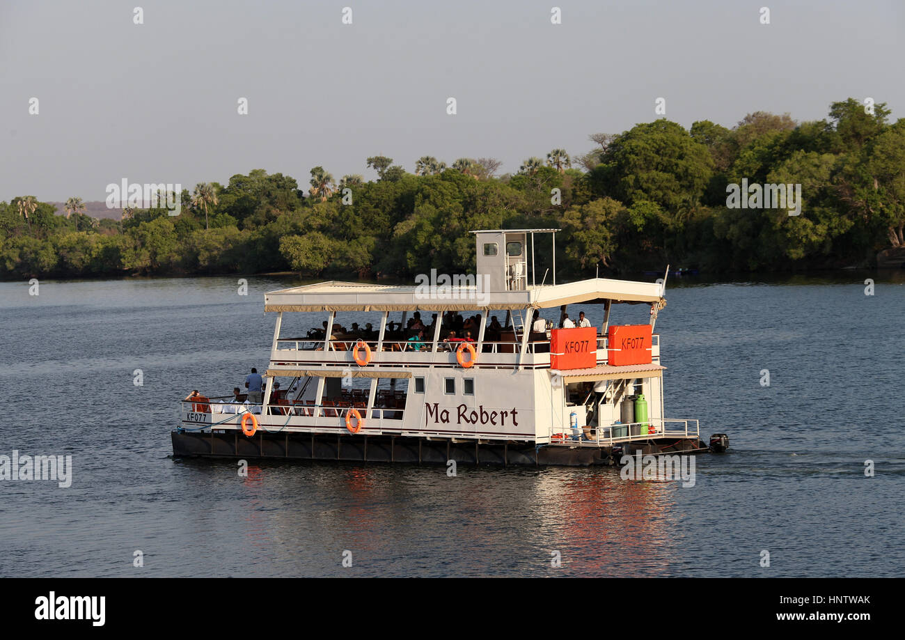 Croisière sur le fleuve Zambèze Robert Ma Banque D'Images