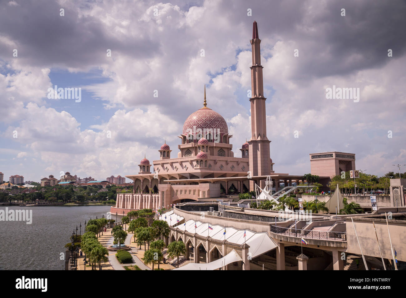 Mosquée rose à Putrajaya, Malaisie Banque D'Images