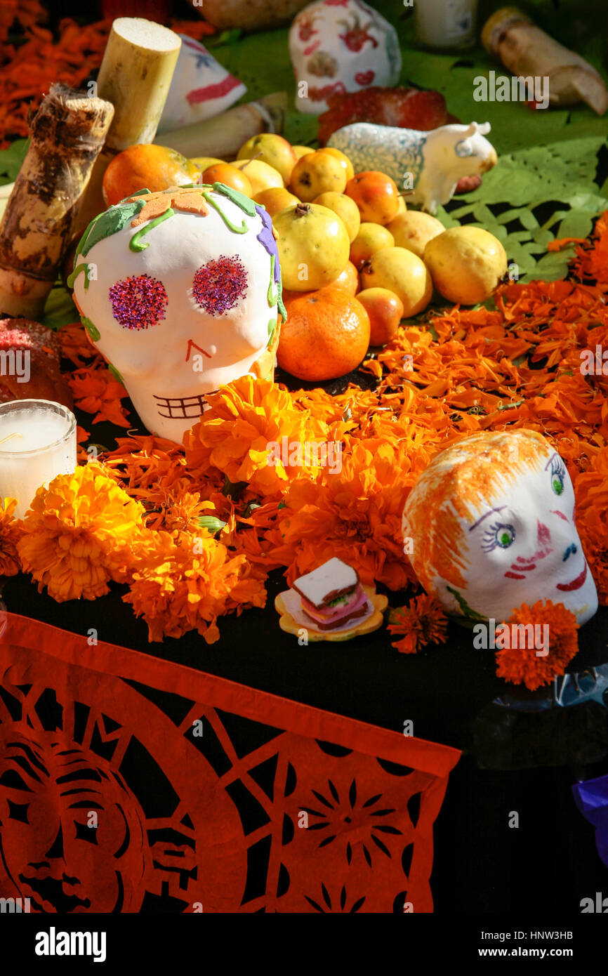 Des fruits et des fleurs pour le Jour des Morts Banque D'Images