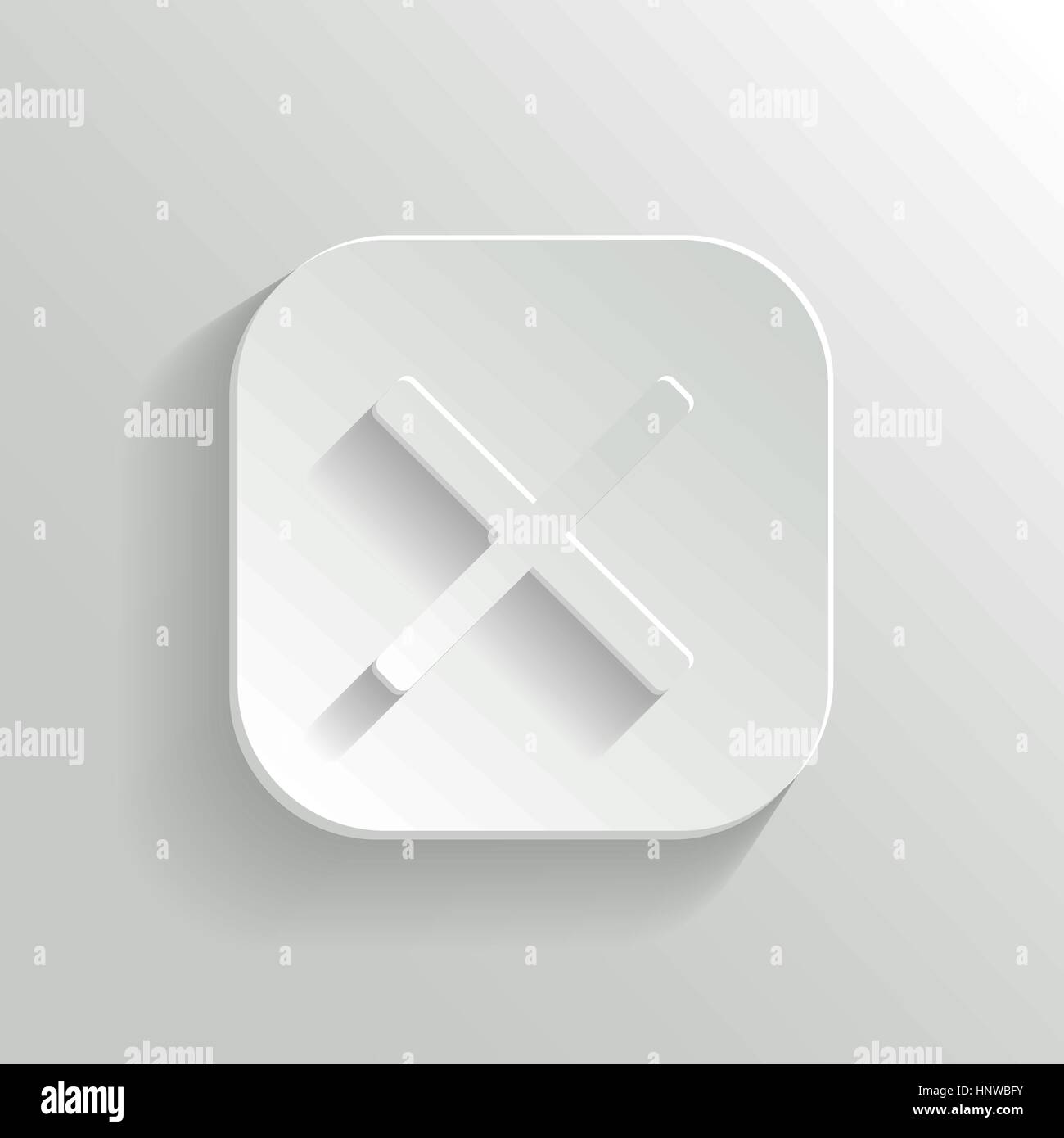 Icône Annuler - vector app blanc bouton avec ombre Illustration de Vecteur
