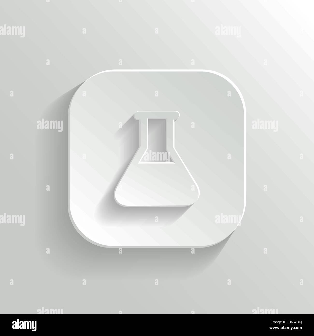 Équipement de laboratoire - vector icône bouton app blanc avec ombre Illustration de Vecteur