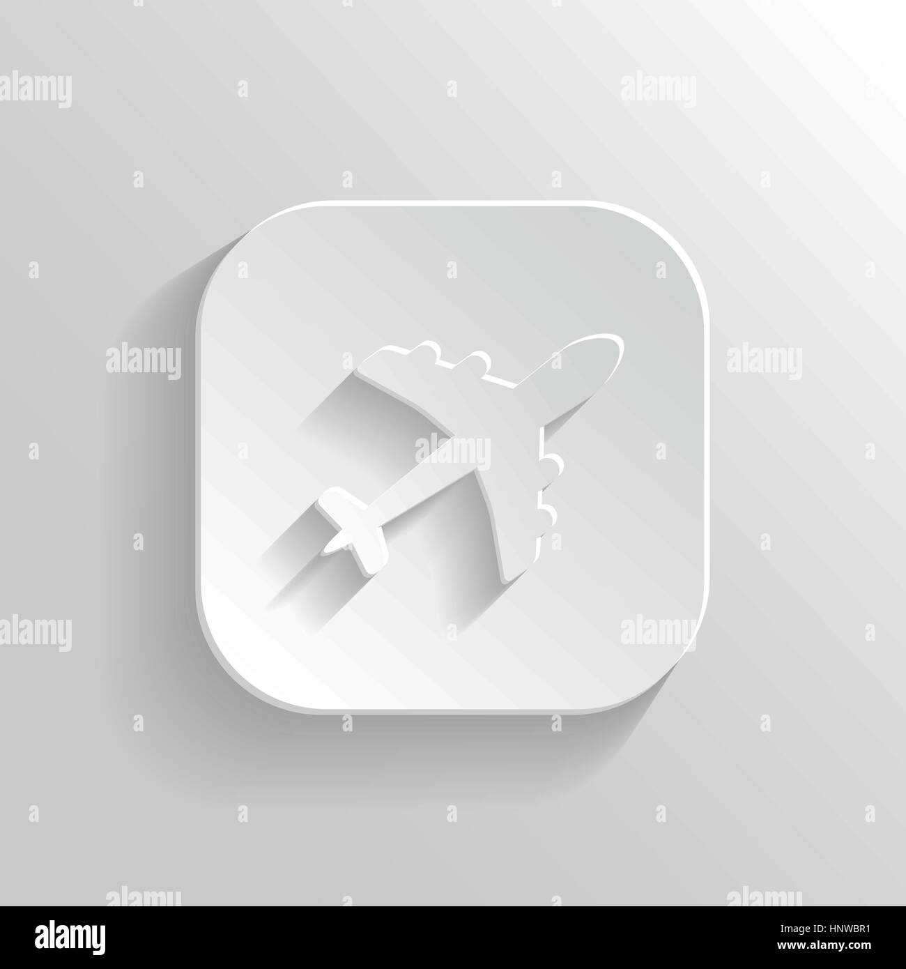L'icône avion - vector app blanc bouton avec ombre Illustration de Vecteur