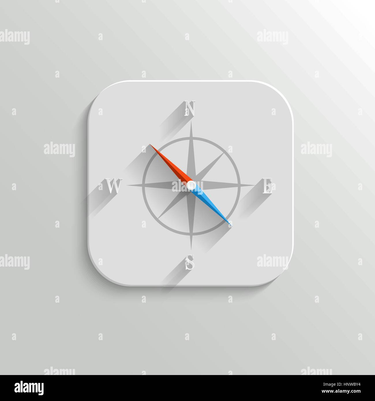 L'icône boussole - vector télévision app bouton avec ombre Illustration de Vecteur
