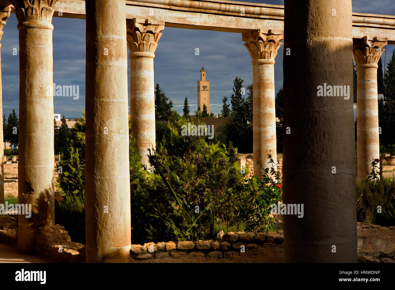 Tunez : El Jem.Archeological Museum.La reconstitution d'une maison romaine Banque D'Images