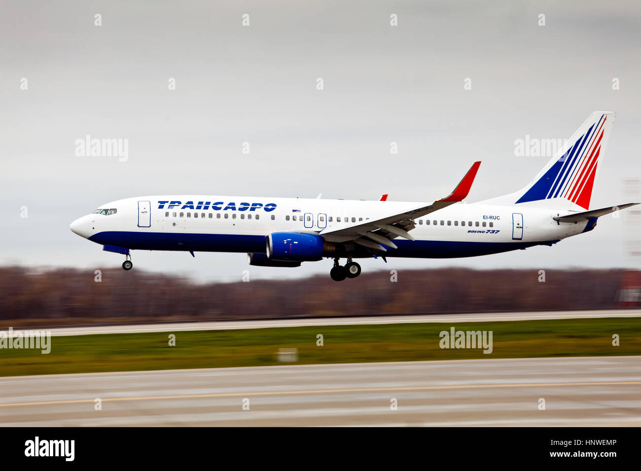 Transaero Aircraft Company à l'aéroport international de Sheremetyevo Banque D'Images