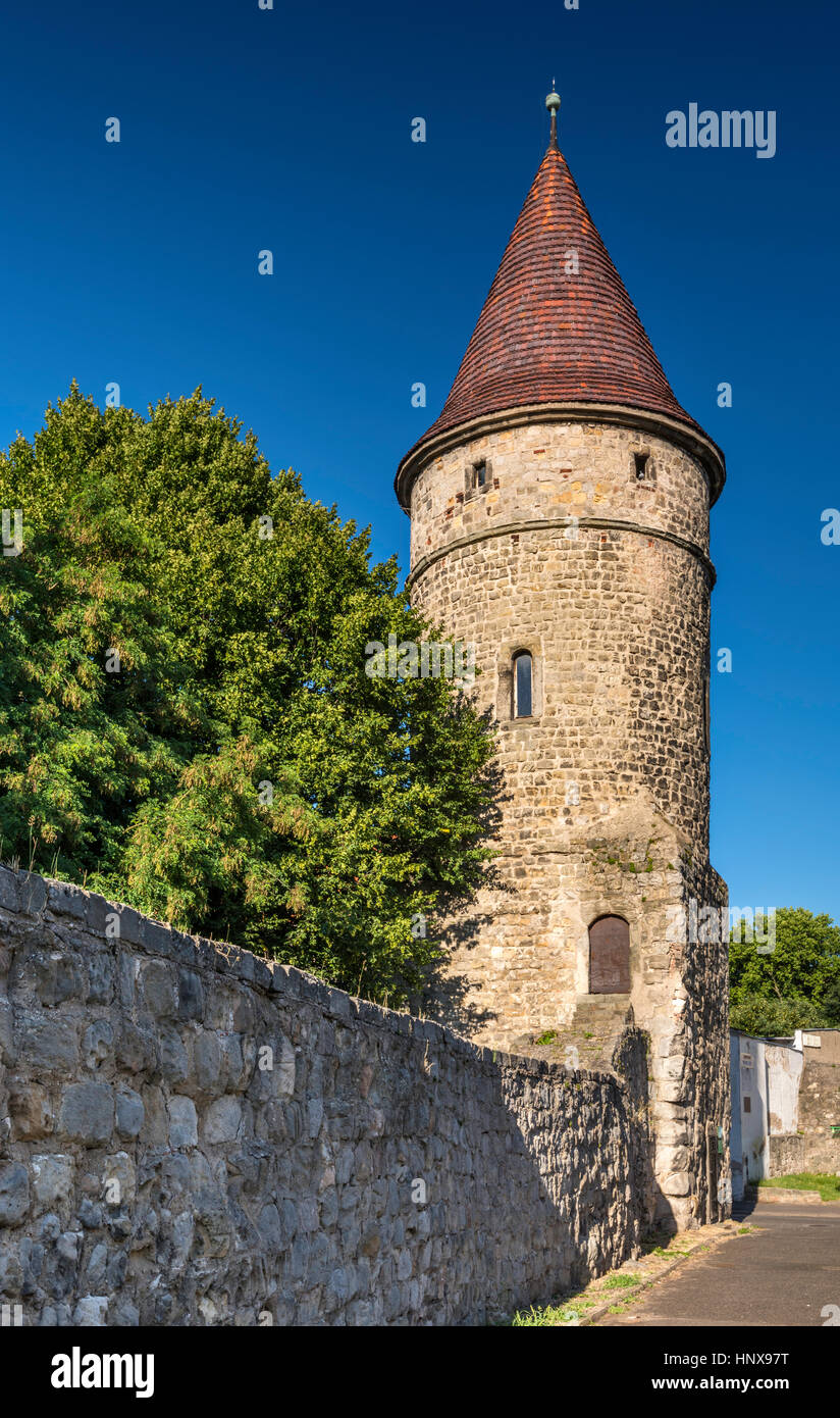 Baszta Boleslawiecka Boleslawiec (tour), 13e siècle, dans la région de Lwowek Slaski, Basse Silésie, Pologne Banque D'Images