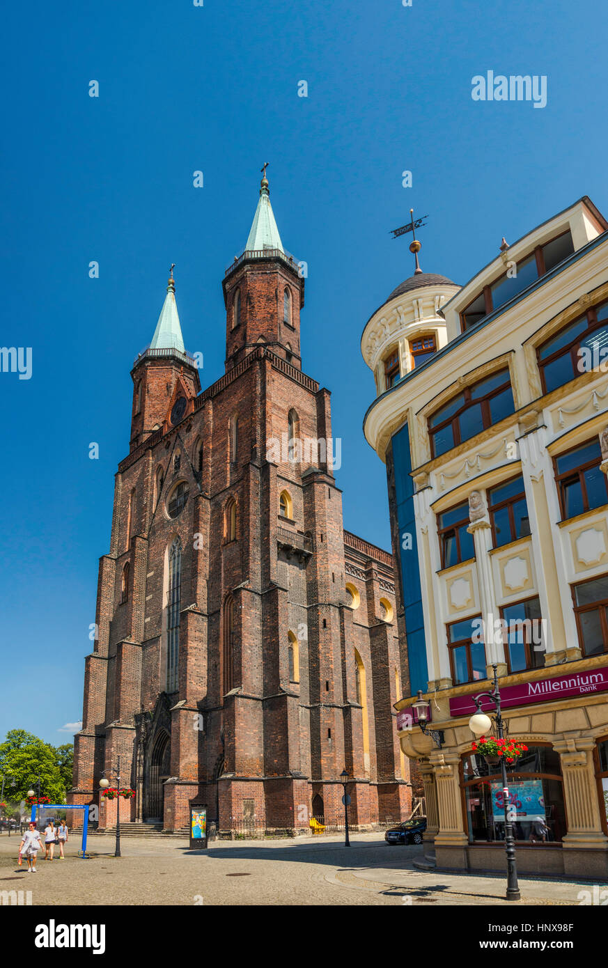 Vierge Marie, l'Église, de style gothique du 14ème siècle, église, Evangelical-Augsburg à Legnica, Basse Silésie, Pologne Banque D'Images