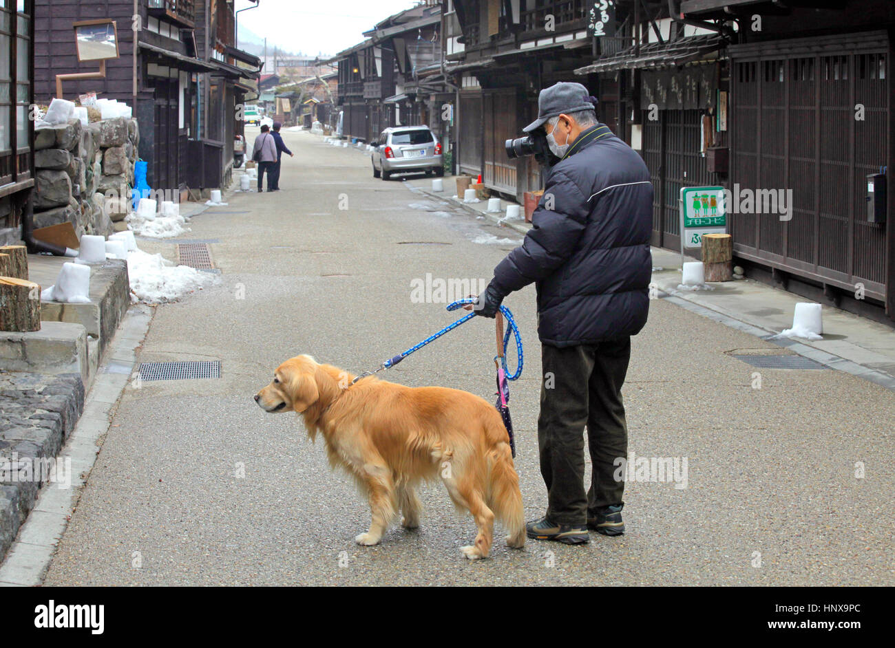 Rangée de maisons anciennes à Naraijuku Ville historique à Nagano au Japon Banque D'Images