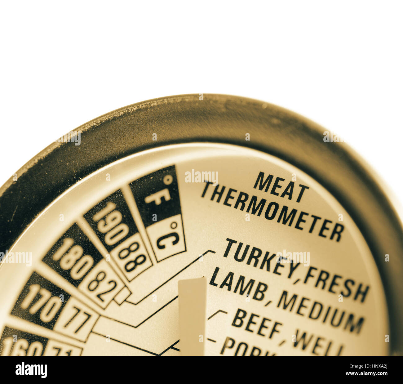 Thermomètre à viande gros plan d'isolé sur fond blanc Banque D'Images