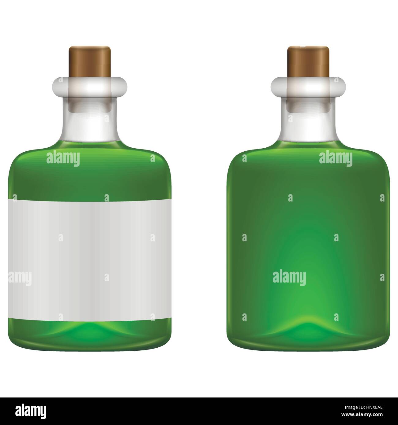 Boissons en bouteille de verre vert Illustration de Vecteur