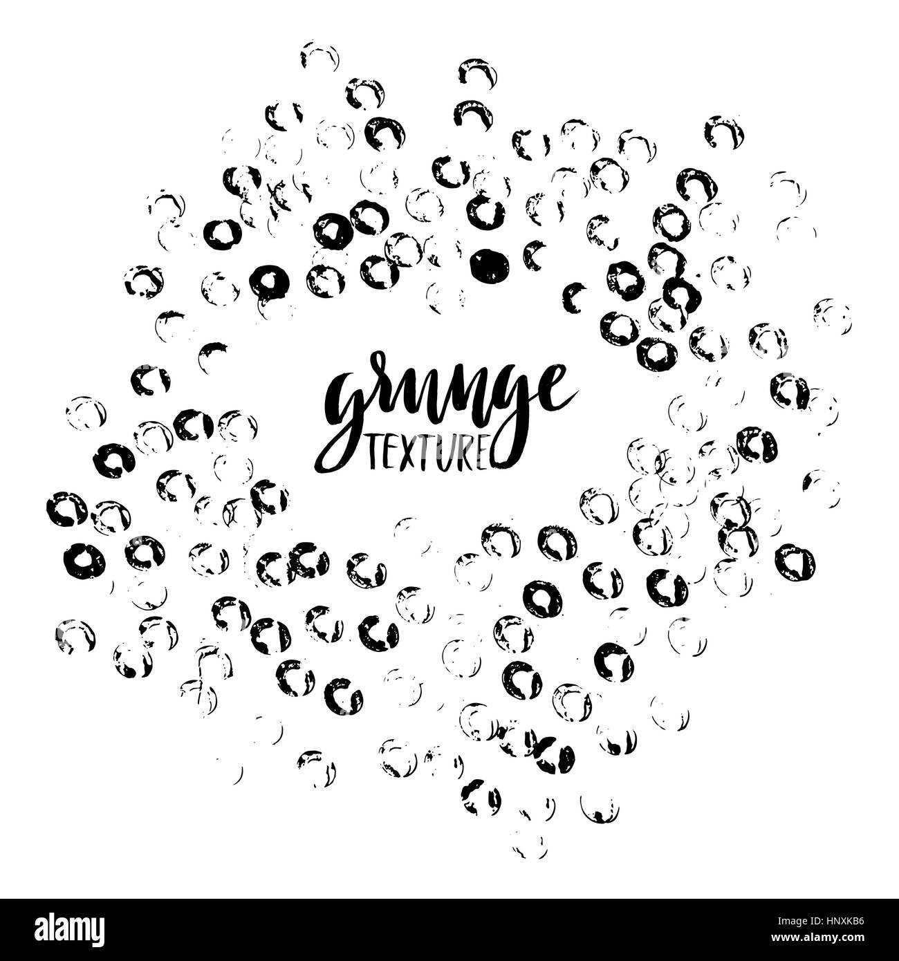 Points ronde stamp Châssis à vide de l'espace pour votre texte. Forme du cercle. Texture Grunge Illustration de Vecteur