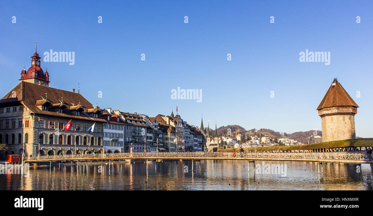 Lucerne est une ville du centre nord de la Suisse dans l'espace germanophone Banque D'Images