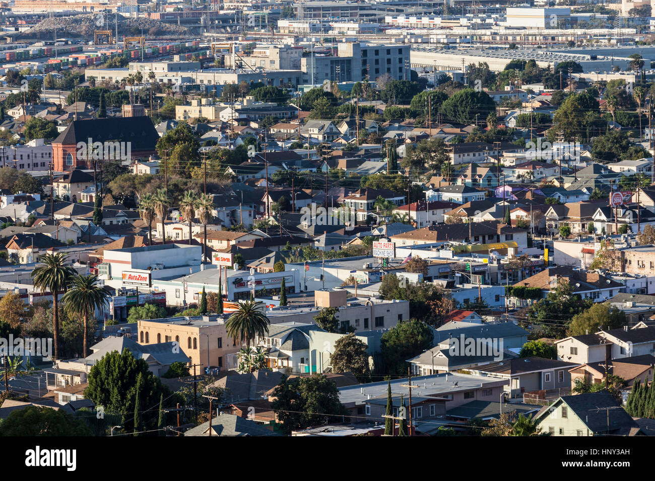 Voir l'éditorial de Lincoln Heights urbaine au nord-est du centre-ville de Los Angeles, Californie. Banque D'Images