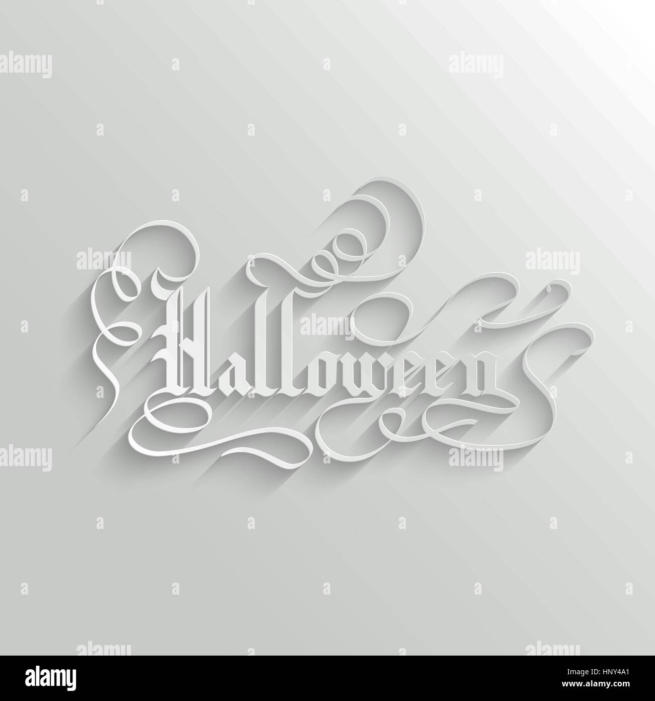 La carte de souhaits lettrage Halloween. Fond vecteur typographiques. Calligraphie faite à la main. Gothic 3d avec ombre Illustration de Vecteur
