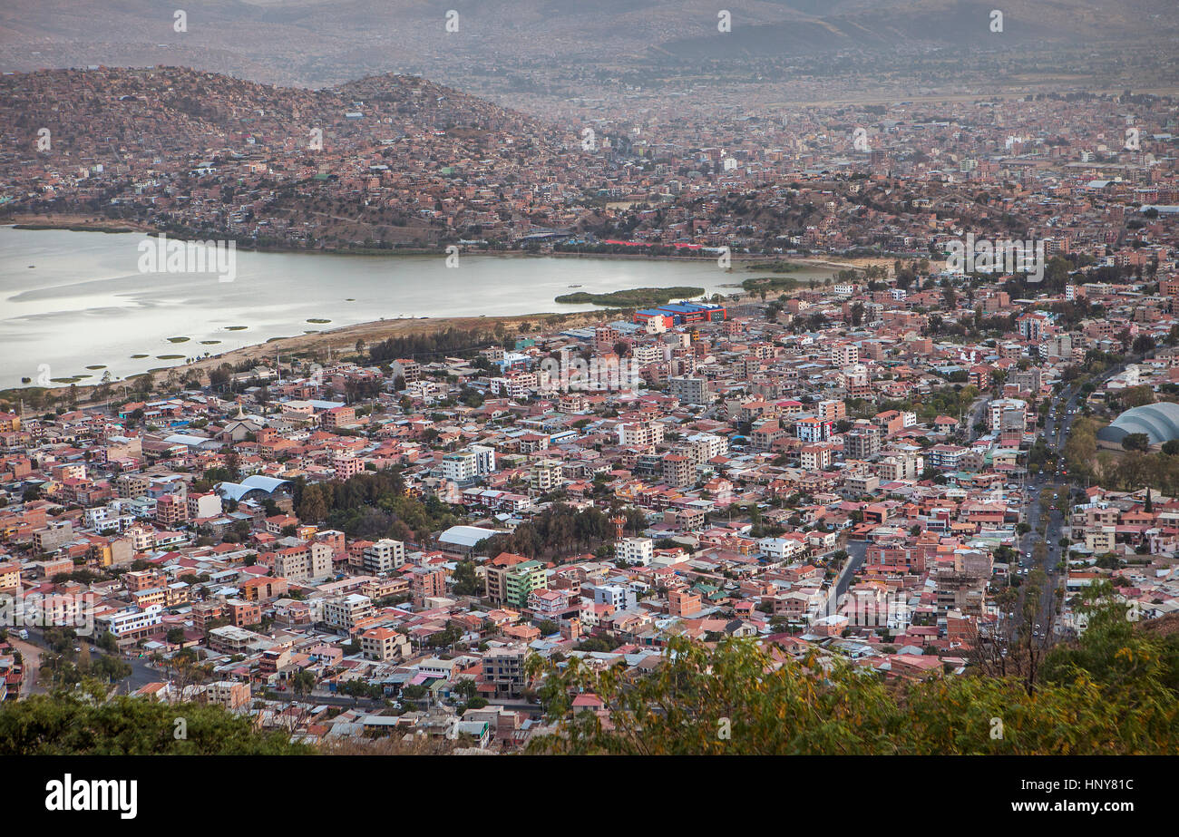 Vue depuis le Cristo de la Concordia, Cochabamba, Bolivie Banque D'Images