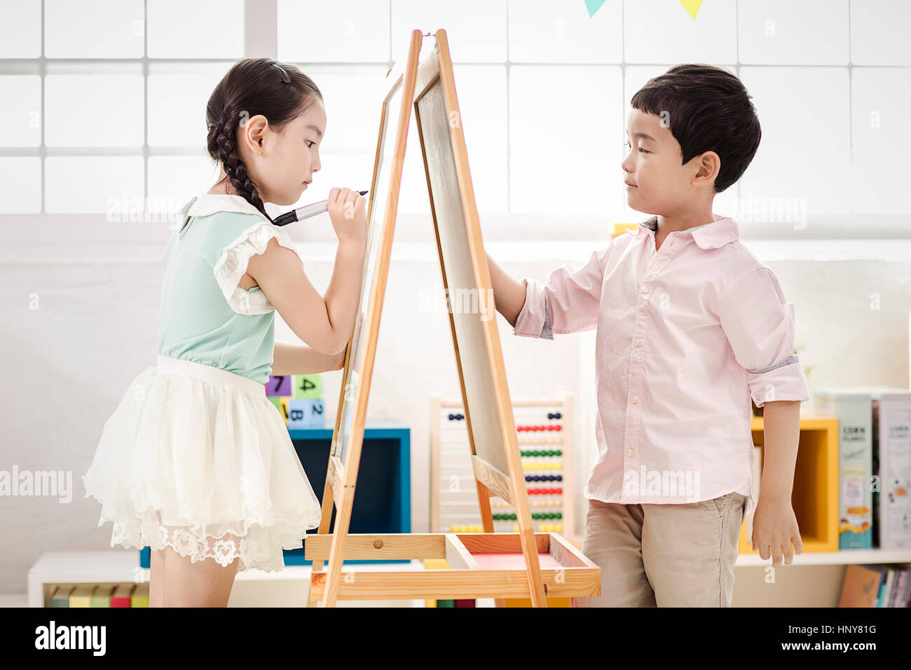 Les enfants de maternelle Banque D'Images
