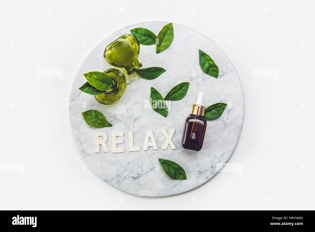 Le thé vert cosmetic Banque D'Images