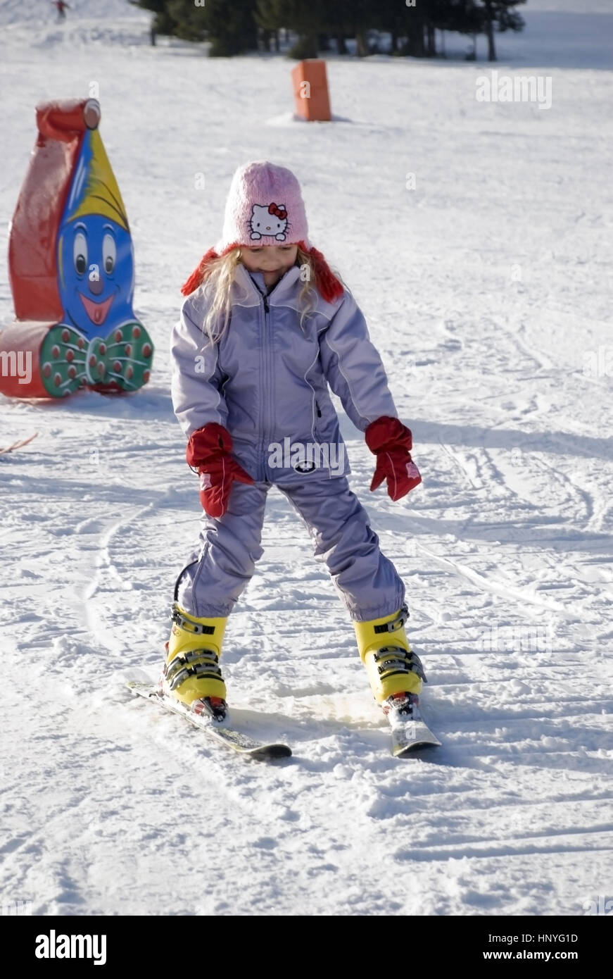 Modèle libération , Kinderskikurs - Cours de Ski enfants Banque D'Images