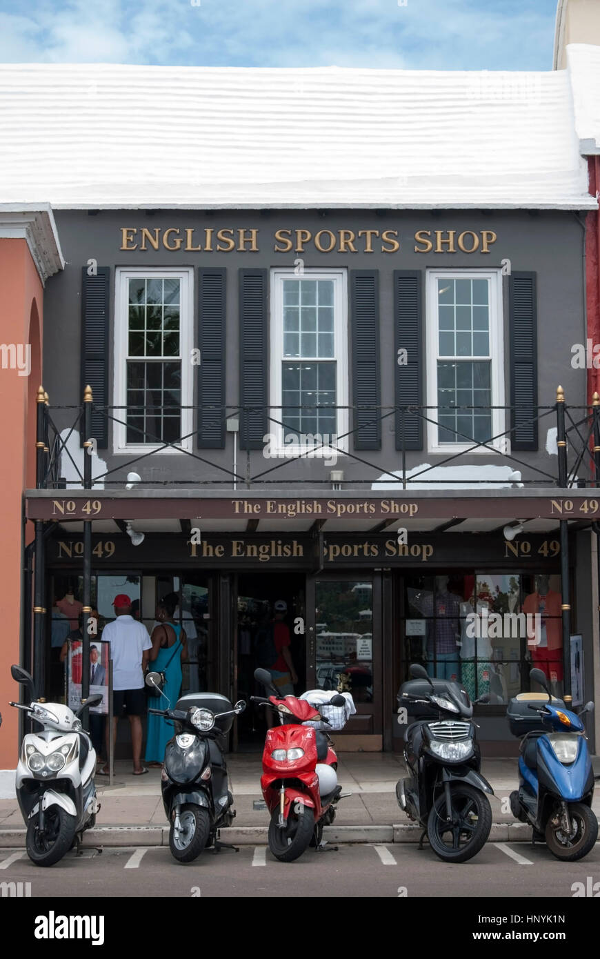 L'English Sports Shop 49, rue Front Hamilton Bermudes Banque D'Images