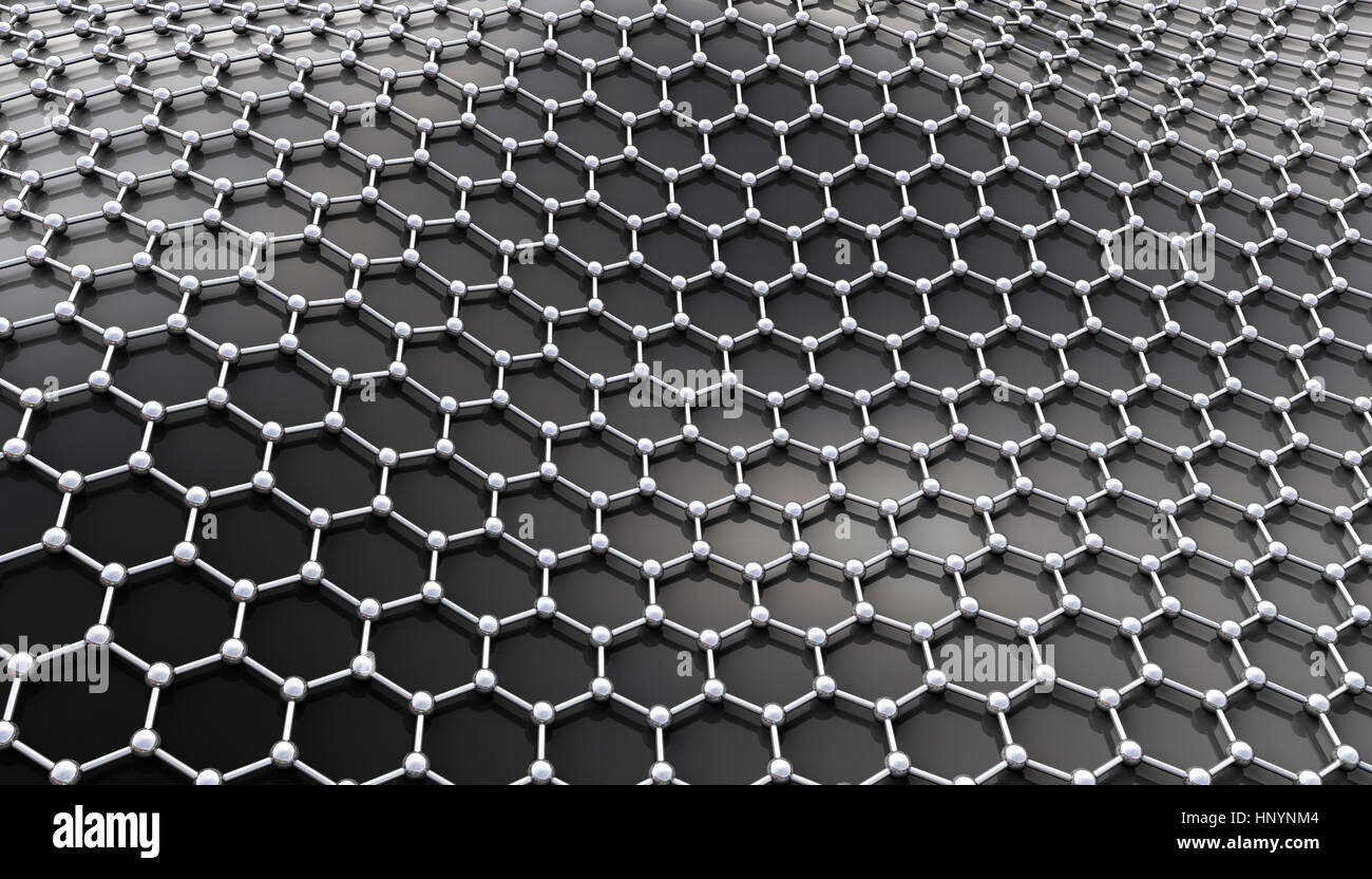 Le graphène structure moléculaire. 3D illustration Banque D'Images