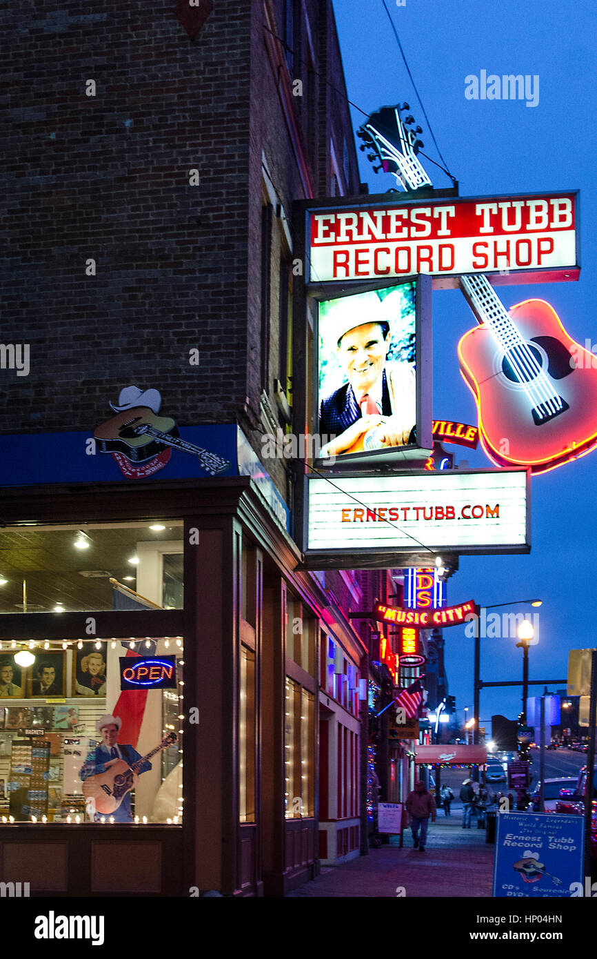 Ernest Tubb Record Shop sign, Nashville, Tennessee Banque D'Images