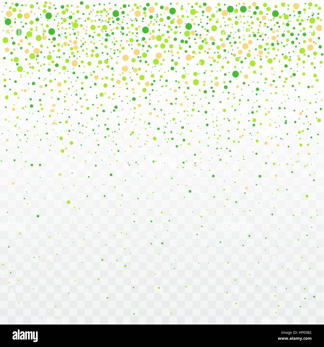 Vol de fête confettis vert printemps sur fond transparent. Vector Illustration. Illustration de Vecteur
