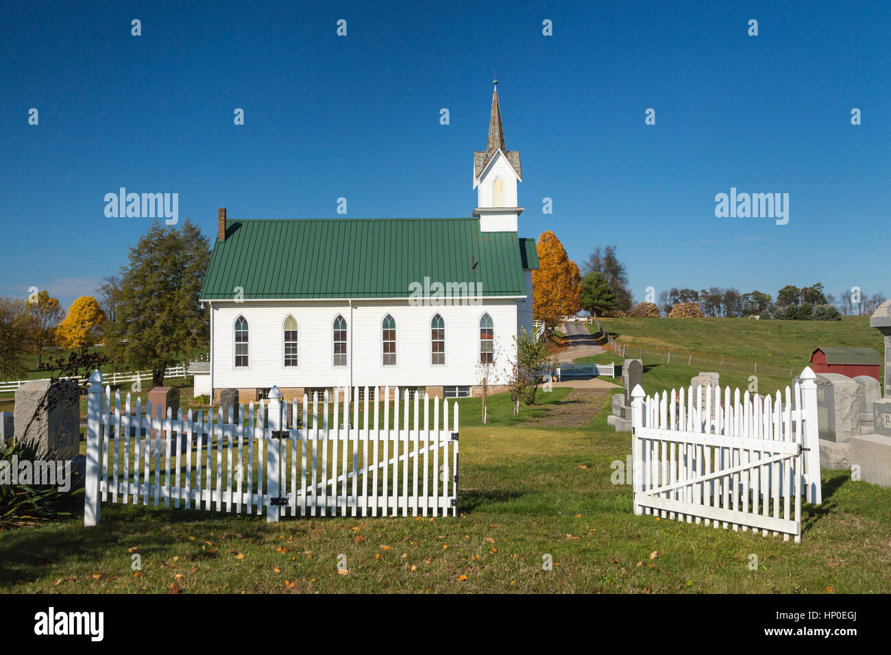 Le Zion Church of Christ, New Bedford dans Coshocton County, Ohio, USA. Banque D'Images