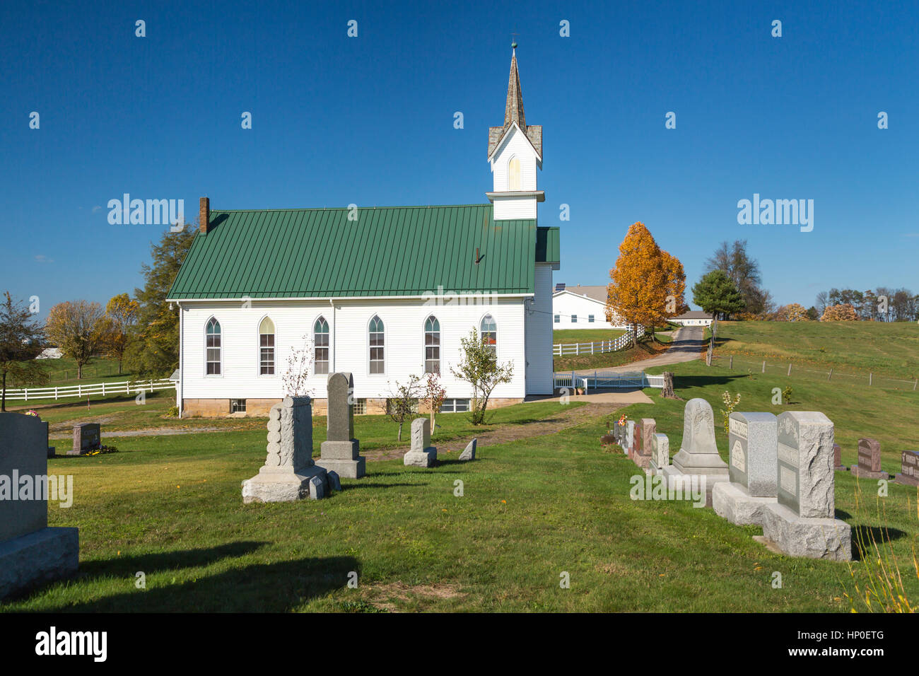 Le Zion Church of Christ, New Bedford dans Coshocton County, Ohio, USA. Banque D'Images