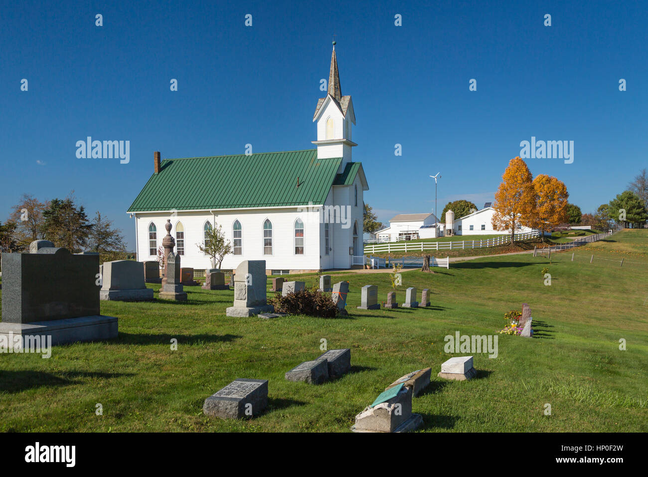 Le Zion Church of Christ, New Bedford dans Coshocton County, Ohio, USA. Banque D'Images