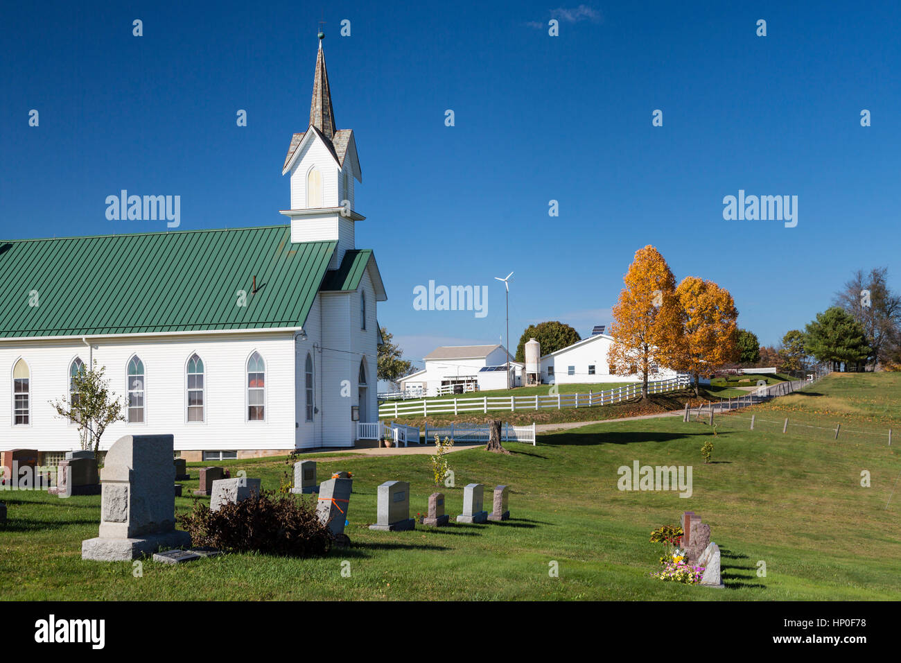Le Zion Church of Christ, New Bedford dans Coshocton County, Ohio, USA. Banque D'Images