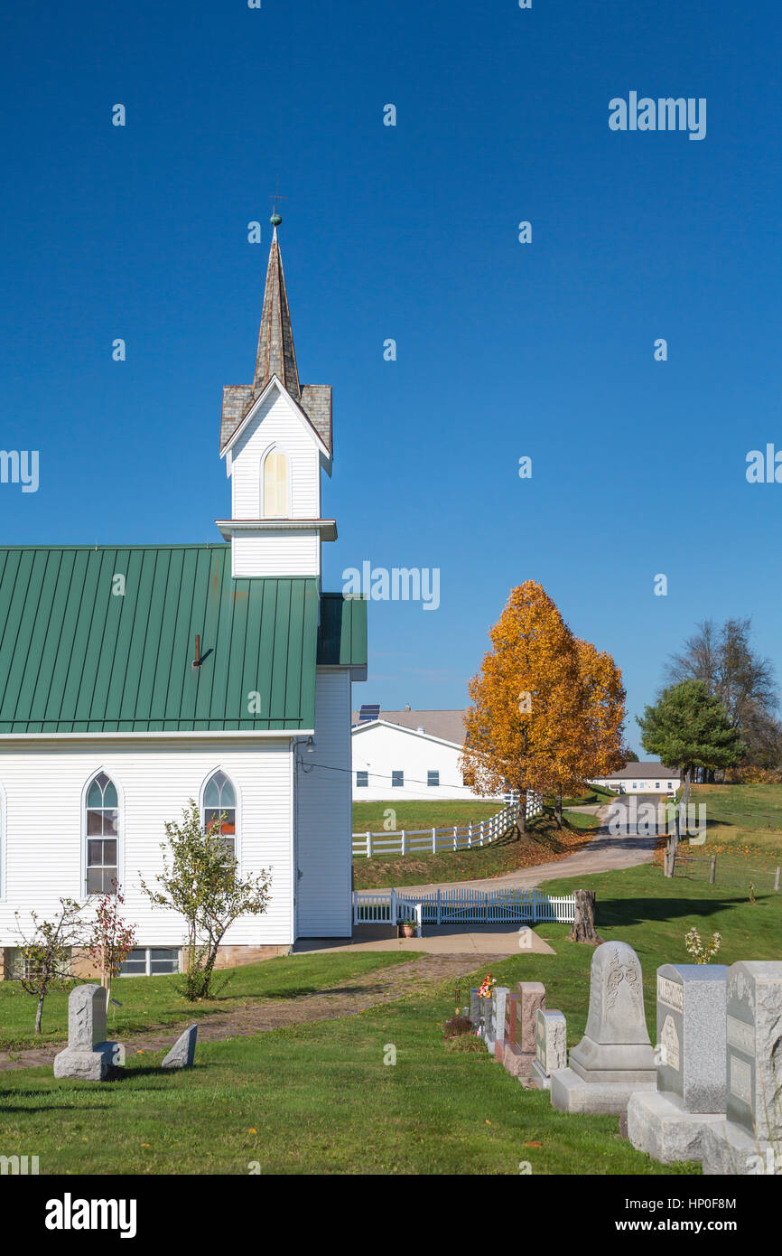 Le Zion Church of Christ, New Bedford dans Coshocton County, Ohio, USA. Banque D'Images
