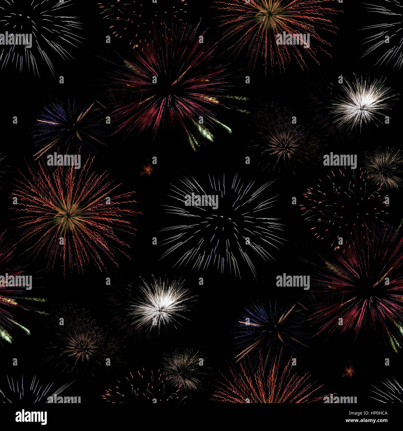 Papier d'emballage transparent Background Fireworks Banque D'Images