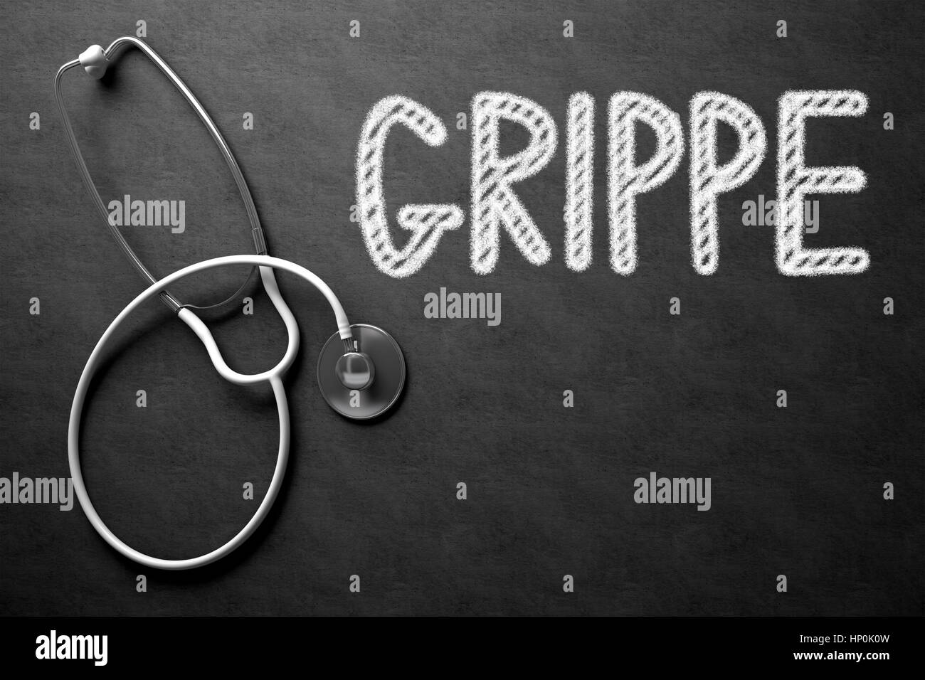 Tableau sur flu. 3D Illustration. Banque D'Images