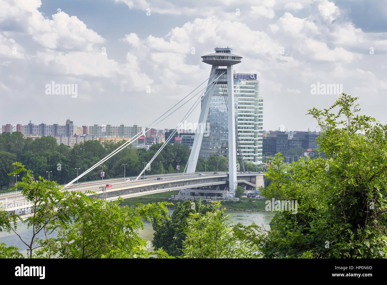 Pont sur le Danube à Bratislava Banque D'Images
