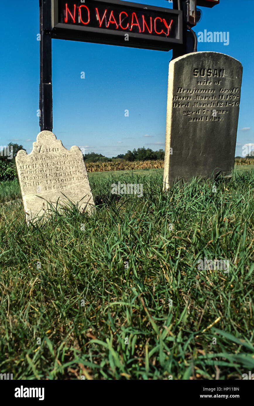 Grave yard, cimetière avec aucun signe d'inoccupation/. Banque D'Images