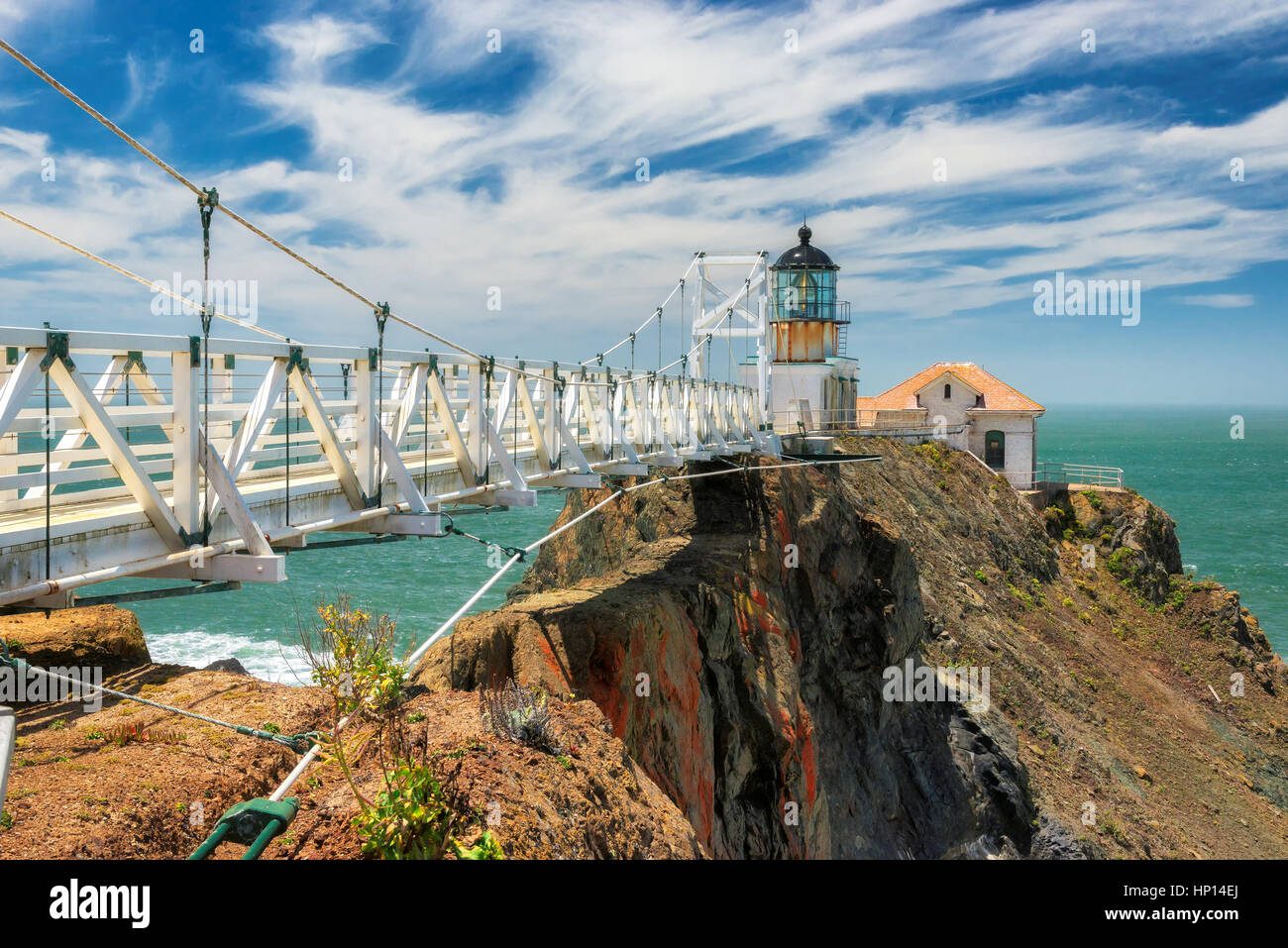 Le phare de Point Bonita en dehors de San Francisco, Californie Banque D'Images