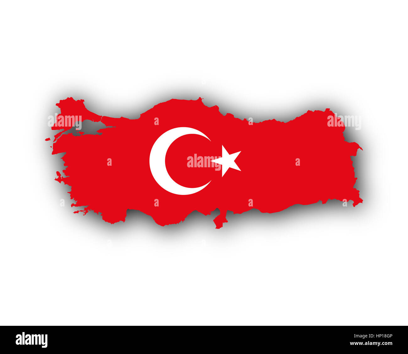 La carte et drapeau de la Turquie Banque D'Images