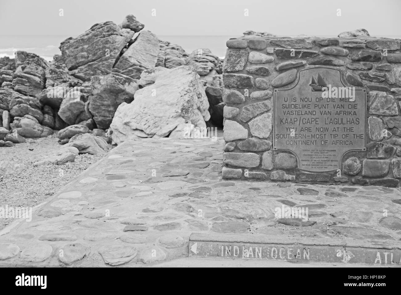 En Afrique du sud du cap des panneaux routiers les plus agulahs point d'Afrique du Sud Banque D'Images