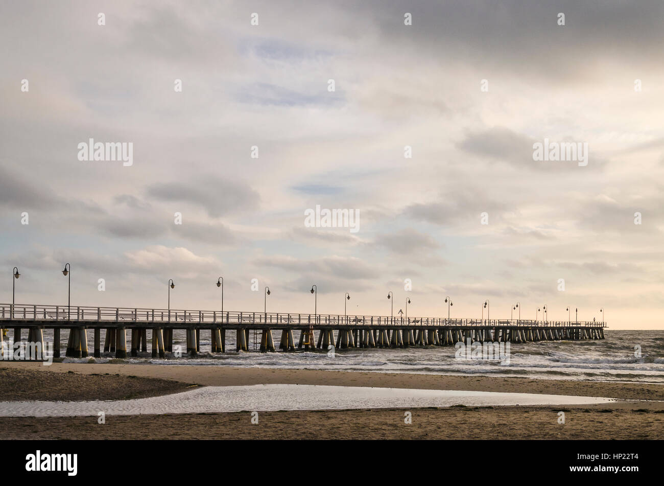 La mer Baltique et à Gdynia Orlowo pier en Pologne, Europe Banque D'Images