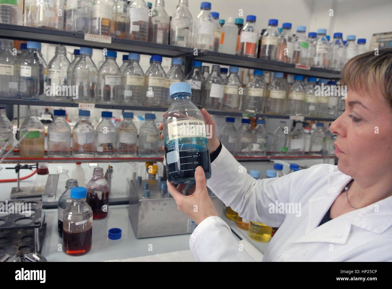 Milan (Italie), plante pour la teinture des tissus industriels Banque D'Images